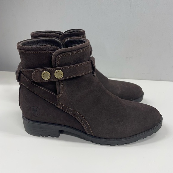 Ariat Ladies Charlie Waterproof Brown Ankle Boots Size 7 - Picture 2 of 7